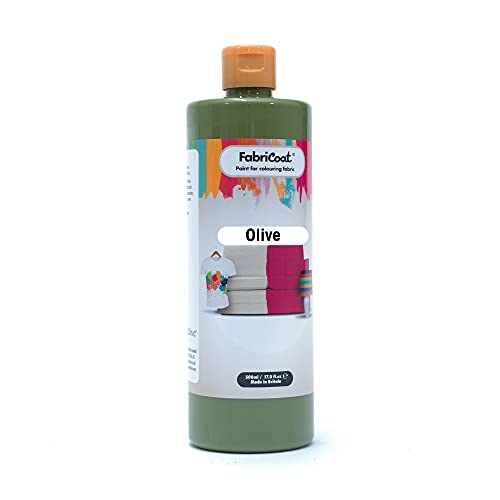 FabriCoat Pintura textil, se utiliza para restaurar o cambiar el color de tapicerías, muebles, interiores de coches, prendas de ropa y calzado (250 ml, oliva)