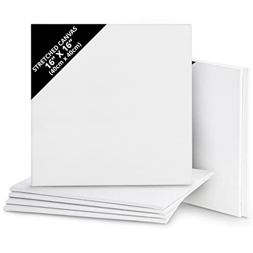 Belle Vous Pack de 7 Lienzos para Pintar en Blanco 40 x 40 cm – Set Panel de Lienzo Grande Cuadrado Preestirado – Aptos para Pintura Acrílica y al Óleo - Lienzo Blanco para Bocetos y Dibujos