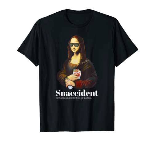 Pintura vintage Mona Lisa meme pun snaccident Camiseta
