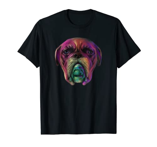 Mastiff perro colorido acuarela tatuaje estilo Camiseta