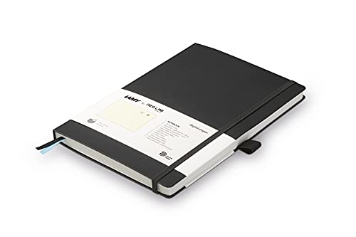 Lamy GmbH, Cuaderno de notas digital 810 en color negro, 192 páginas, papel resistente a la tinta de 80 gramos, encuadernado con hilo, con líneas de puntos grises suaves, tamaño 145 x 210 mm (1236415)