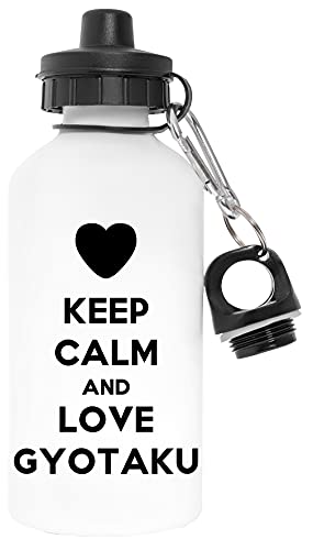 Keep Calm and Love Gyotaku Libre de Contaminantes Blanco Botella De Agua Aluminio para Exteriores Pollutant Free White Water Bottle Aluminium For Outdoors