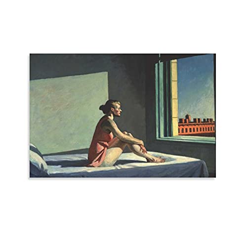 FSJD Póster de Edward Hopper Morgensonne con pintor americano de Edward Hopper Morgensonne Pintura decorativa de la pared del arte de la pared de la sala de estar de 20 x 30 cm