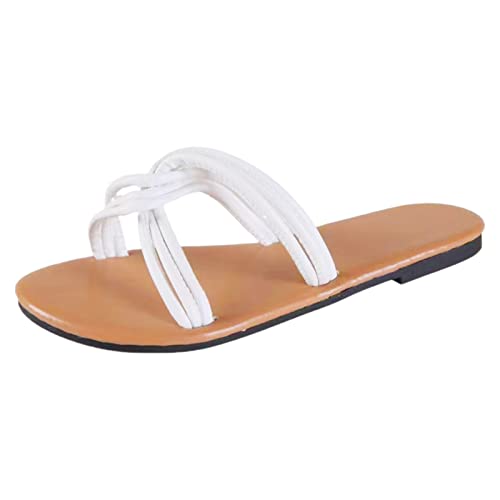 moda de verano Color sólido simple ahueca hacia fuera el dedo del pie abierto transpirable fondo playa antideslizante sandalias de tamaño zapatillas Sandalia Plana