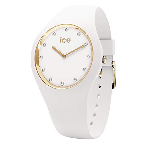 ICE-WATCH, ICE Cosmos White Gold, Reloj Blanco para Mujer con Correa de Silicona, 016296 (Medium)