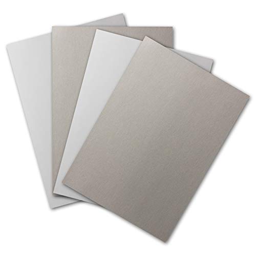 20 hojas Plano DIN A3, cartón para manualidades, 2 caras de color blanco liso y gris rugoso, 400 g/m², 297 x 420 mm, cartón estable