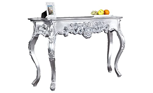 Mesa de consola elegante en estilo barroco- Venice - 112cm, color plata #15634