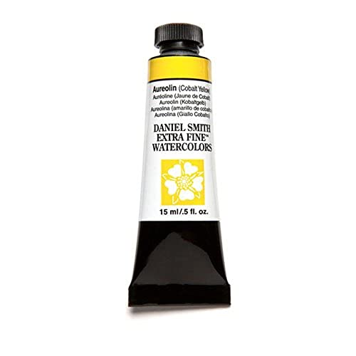 DANIEL SMITH Tubo de pintura de acuarela extrafina de 15 ml, color amarillo cobalto de Aureolina