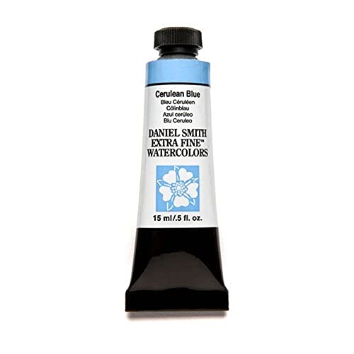 DANIEL SMITH Tubo de pintura de acuarela extrafina de 15 ml, color azul cerúleo