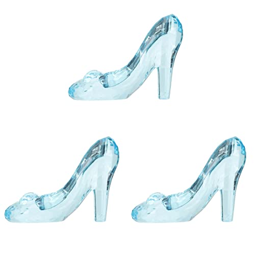 Holibanna Decoracion Escritorio Mini Juguetes Paquete de 3 Mini Zapatillas de Cristal Zapatillas de Cristal de Zapatillas de Zapatillas de Cristal Adornos : Acrílico 3D Zapatillas De Niña