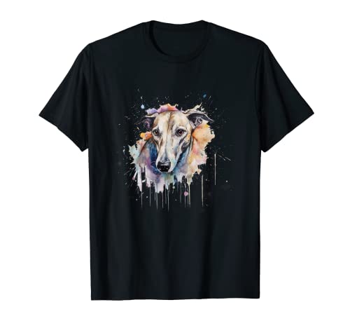 Colorido arte de acuarela de galgo inglés Camiseta