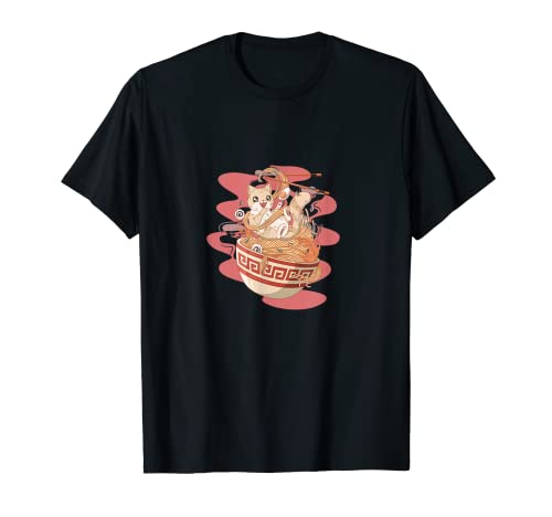 Divertida camiseta de dibujos animados de gato en un recipiente para pasta, diseño de gato Camiseta