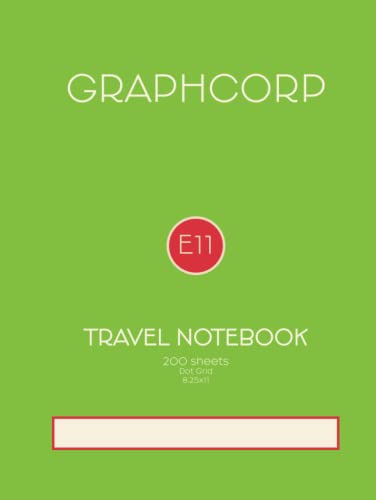 Graphcorp E11 Travel Notebook Light Green: 200 Page Travel Bullet Journal / Notebook / Diary / Sketchbook