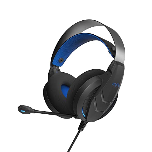 Energy Sistem Gaming Headset ESG Metal Core (Auriculares Gamer Cascos Gaming Luces LED, Boom Mic, Diadema Ajustable, Cable 220cm) - Azul