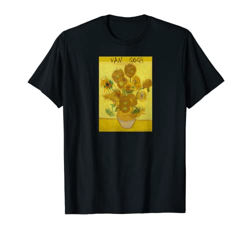Van Gogh Sunflowers - Cuadro clásico con texto Camiseta