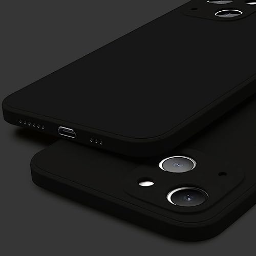 HeStaY Funda de teléfono de Silicona líquida Cuadrada para iPhone 11 12 13 14 Pro MAX Mini X XS MAX XR 7 8 Plus SE2 Cubierta de protección Completa, Color Negro, para 7 8 o SE2 2020