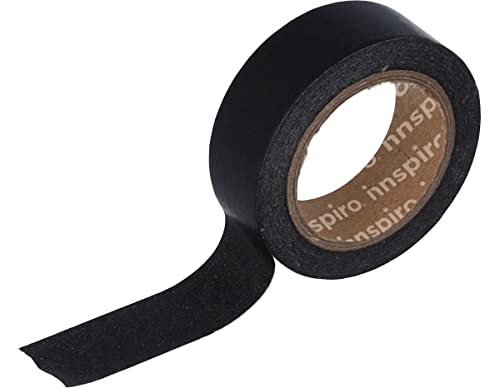 INNSPIRO Cinta masking tape Washi negro 15mm.x10m. Serie Lisos Básicos