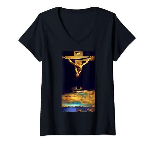 Mujer Jesucristo de Dali Camiseta Cuello V