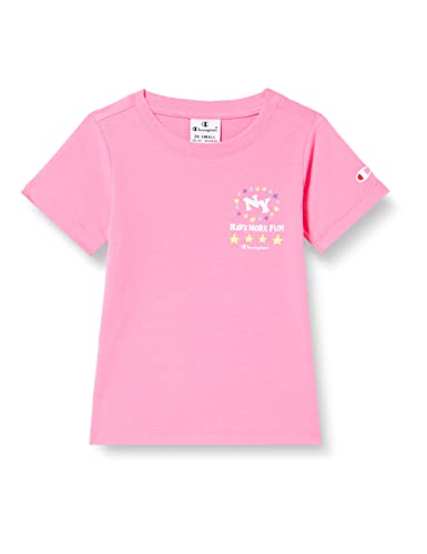 Champion Legacy Fun Club-S/S Camiseta, Rosa Fluorescente, 11-12 Years para Niñas