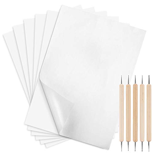 100 hojas de papel de transferencia de carbono, color blanco de 11,7 x 21,1 cm, papel de transferencia con lápiz capacitivo para patrón de transferencia en madera, papel, lienzo