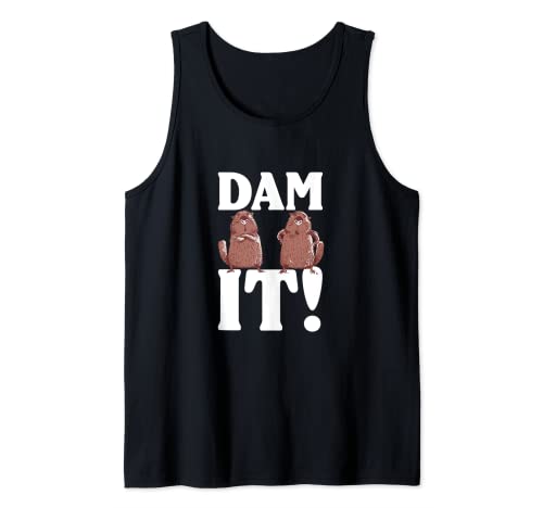 Dam It | Dibujo de castor Dabbing Camiseta sin Mangas