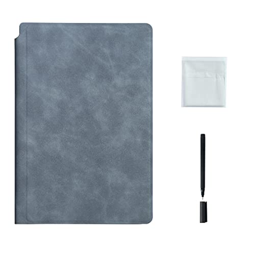 Eyiara Cuaderno de pizarra blanca de tamaño, cuaderno de reuniones borrable para reuniones, negocios, oficina, hogar, portátil, gris