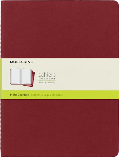 Moleskine CH123 - Set de 3 cuadernos, XL 19 x 25, color rojo