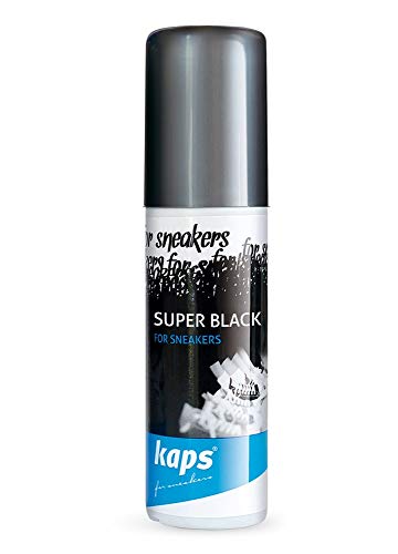 Kaps Tinte Restaurador Color Negro para Zapatillas de Deporte y Calzado Informal, Cuero y Textil, Kaps Super Black, 75 ml