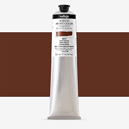 Vallejo : Artist Acrylic Paint : 200ml Tube : Burnt Sienna