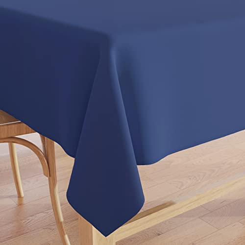 Encasa Homes Mantel Oxford de algodón de Color Liso de para una Mesa de Comedor Grande de 6 a 8 plazas - 142x230 cm, Cobalt - Tela de Lona de algodón, Mercerizado, Lavable