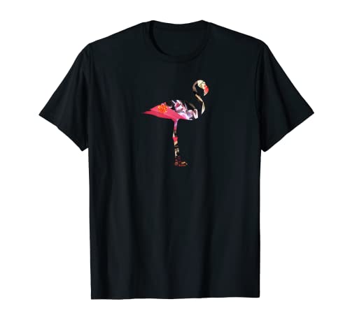 FLAMINGO mezcla media collage arte regalo artístico mamá granan Camiseta