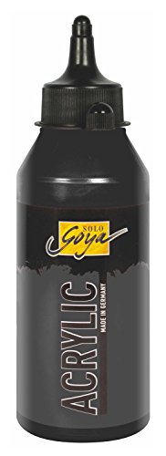 Kreul 84226 - Solo Goya Pintura Acrílica Negra Frasco de 250 ml Pintura al agua cremosa, versátil, opaca y resistente al agua Calidad de estudio Secado rápido con aspecto mate