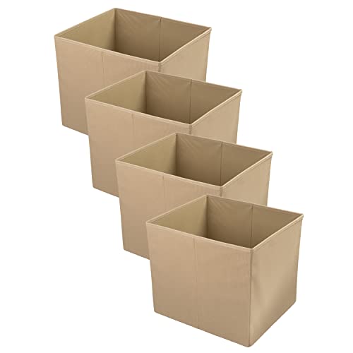 Ikea KOSINGEN - Cajas de almacenamiento de tela (para unidades de cubo KALLAX), beige, 33 x 38 x 33 cm, plegables/plegables, 405.069.22 - Juego de 4