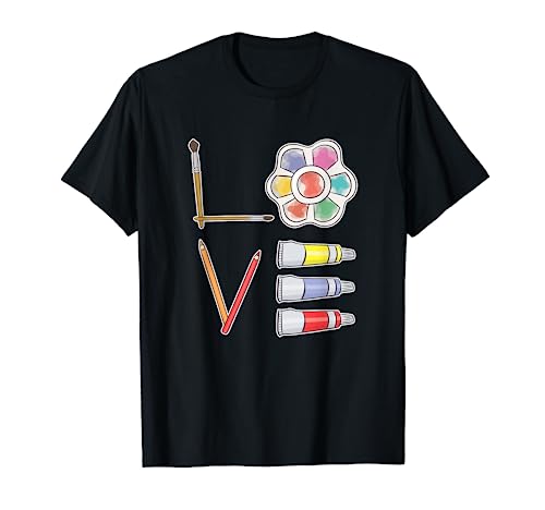 Arte Amor Regalo Lápices De Colores Artista De Dibujo Camiseta