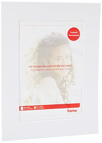 Hama Passe-Partout Premium-Blanco Ártico, 30 x 40/20 x 30 cm, Metal, 30 x 40 cm