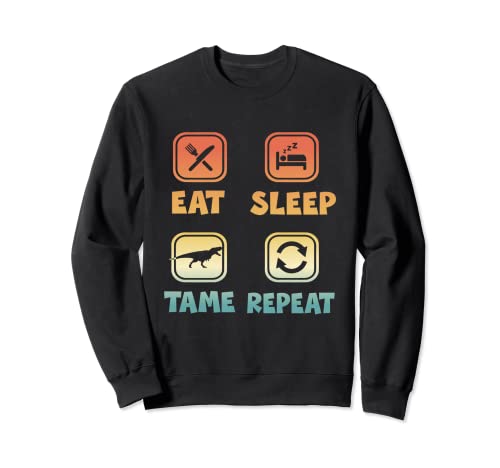 Eat Sleep Tame Repeat Funny Dino Dinosaur Sudadera