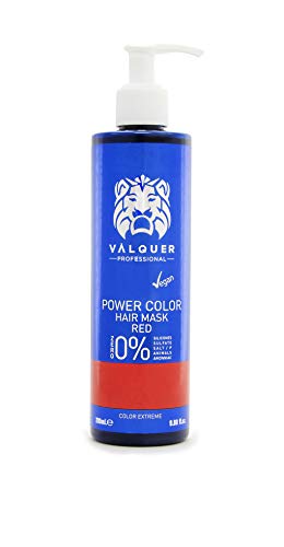 Valquer Profesional - Válquer Professional Mascarilla Power Color cabellos teñidos. Vegano y sin sulfatos (Rojo). Potenciador color pelo- 275 ml