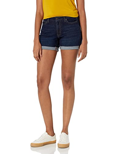 Amazon Essentials Pantalón Corto de Denim de 10 Cm Mujer, Lavado Oscuro, 48