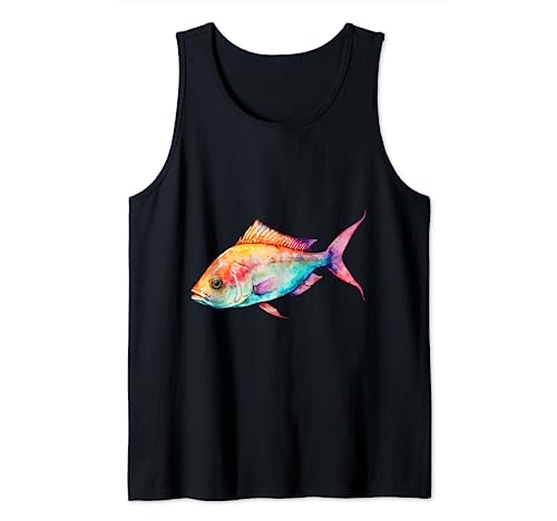 Hermoso pez colorido, camiseta colorida acuarelas mar del sur Camiseta sin Mangas