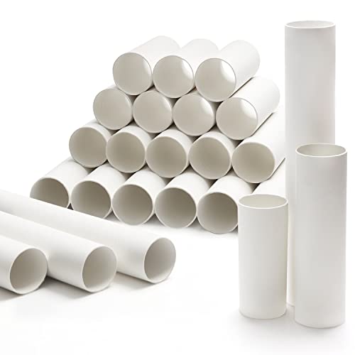 Belle Vous Tubos de Carton Blanco para Manualidades (Pack de 24) 10, 15 y 25 cm – Rollo de Papel Grueso Vacío para Manualidades Niños, Actividades y Proyectos en el Salón de Clases