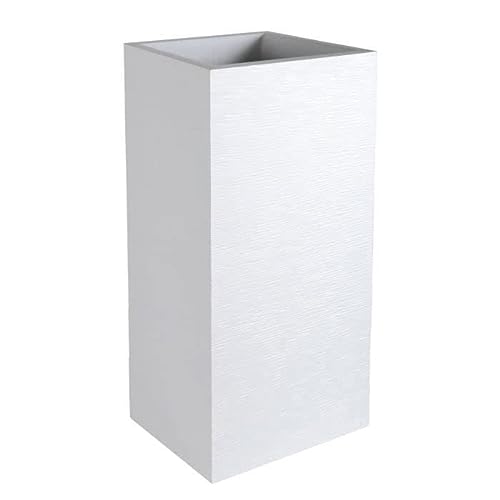 Pot Graphit cuadrado alto blanco albayalde – 39.5 x 39.5 x 80 cm 31L – Eda plástico