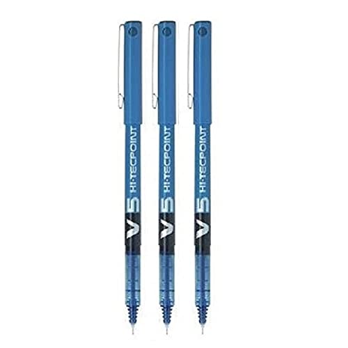 Pilot Bx V5 Azul Hi-Tecpoint Extrafina Bolígrafo 0.5mm Punta Punta 0.3mm Ancho de Línea (Paquete de 3) - Azul, Pack Of 3