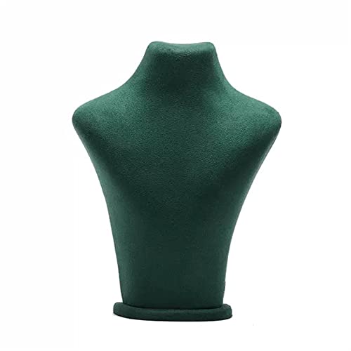 ENtele Soporte de Joyería Elegant 3D Green Velvet Necklace Jewelry Display Model Bust Stand for Home (Dresser/Shelves) and Business (Showroom/Fair) Soportes para Joyas (Size : S)