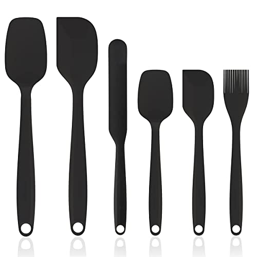 6 Piezas Espátulas de Silicona para Hornear, Lengua Silicona Cocina, Espátulas de Silicona Resistente Al Calor, Sin BPA, Antiadherente, Espatula Silicona Cocina para Mezclar, Hornear y Cocina