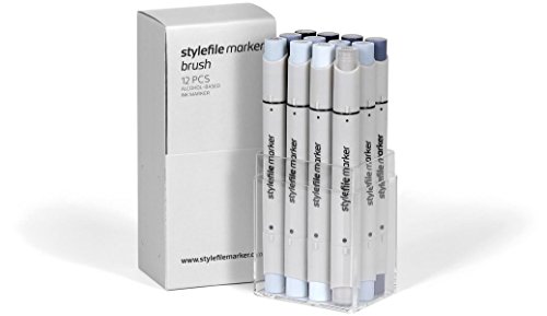 Stylefile Marker Brush Set, 12 Unidades, Color Gris