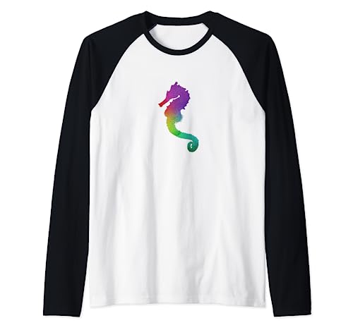Camiseta de caballito de mar de acuarela para regalo Camiseta Manga Raglan
