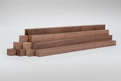 Juego de 10 listones de madera de nogal cepillado, 25/25/500 mm