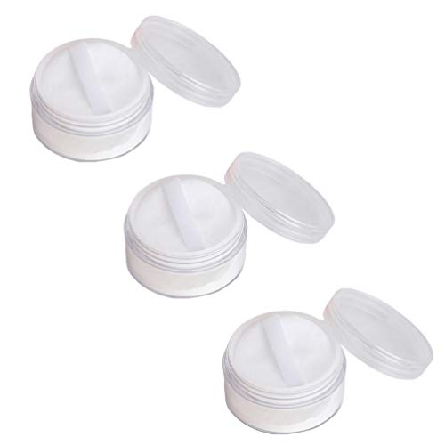 Lurrose - 3 Cajas de Maquillaje para Polvos Sueltos, vacías, para Almacenamiento de Polvos, cosméticos, Polvos con Puff para casa de Viaje, Blanco (Blanco) - CRS9KA2318Q19LKZ6HQXF3