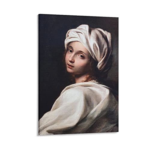 Pintores barrocos italianos Guido Reni Retrato de Beatrice Cenci Póster Obras de arte Tapiz de poliéster Habitación Estética Arte de Pared Impresiones Decoración Moderna del Hogar Regalos 16 x 24