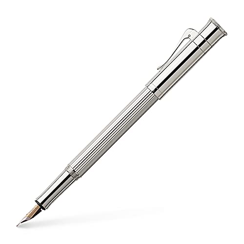 Graf von Faber-Castell 145560 Estilográfica Línea Clásica, baño en platino M